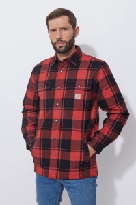 Carhartt Flannel Sherpa Shirt Roter Ocker M