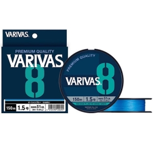 Geflochtene Schnur Varivas8 PE #0.6 150m - 13lb - Niebieski
