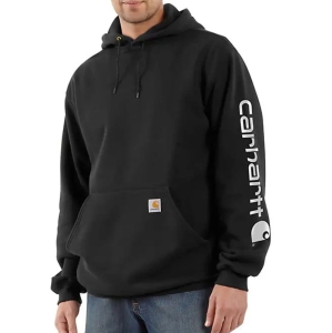 Carhartt Midweight Ärmel Logo Hood Schwarz S