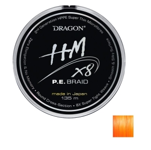 DRAGON HMX8 geflochtene Schnur 0,06mm 5,5kg 135m Orange Flu