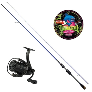 Set Hype Tackle H2 UL 1,85 m Bis zu 3,5 g 2-teilig S + Favorite Arena 1500S + Hype Tackle ULG 3X Pink 0,04 mm 2,6 kg 100 m