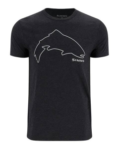 T-Shirt Simms Trout Outline DarkGunmetal Heather M