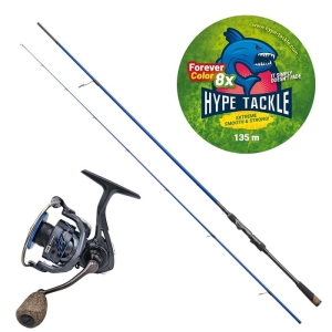 Set Hype Tackle H2 Target Jig 2,51 m 7-28 g 2 Stück + Hype Tackle H2 4000 + Hype Tackle WP8 Red Fluo 0,15 mm 11,4 kg 135 m FEC