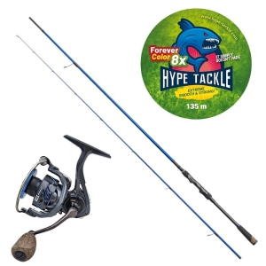 Set Hype Tackle H2 Target Jig 2,51 m 5-23 g 2-teilig + Hype Tackle H2 3000 + Hype Tackle WP8 Red Fluo 0,13 mm 9,1 kg 135 m FEC