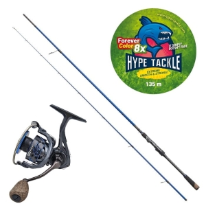 Set Hype Tackle H2 Jig& Spin 2,51 m 4-18 g 2-teilig + Hype Tackle H2 3000 + Hype Tackle WP8 Red Fluo 0,11 mm 6,8 kg 135 m FEC