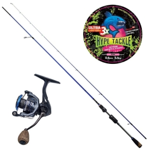 Set Hype Tackle H2 UL 2,30 m Bis zu 3,5 g 2-teilig + Hype Tackle H2 2500 + Hype Tackle ULG 3X Pink 0,04 mm 2,6 kg 100 m