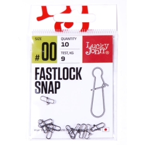 Karabinerhaken Lucky John Fastlock Snap #00 9 kg 10 Stück