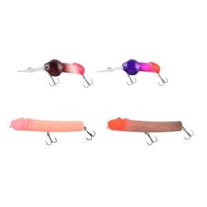 Kraken Qtong Set Deep Brown Baller + Deep Purple Pecker 8,5 cm 27 g + Qtong Jerk White Python + Red Head Viper 16 cm 43 g