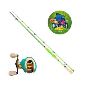 Set Cast Hype Tackle Fresh 2,44 m 100 g + Hype Tackle H5 120LH + Hype Tackle WP8 Green Fluo 0,20 mm FEC