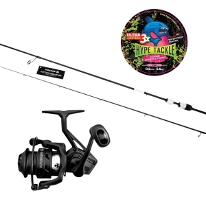 Set Kraken Moonshine 2,16 m 1–5 g 2-teilig Spin + Kraken Black Pearl 2000 + Hype Tackle ULG 3X Pink 0,05 mm 3,1 kg