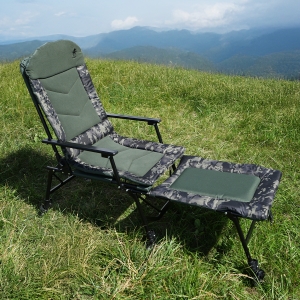 Angelstuhl Kraken Premium Armchair L 150 kg + Fußstütze