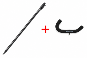 Set: Bankstick KRAKEN Black Pearl 75–125 cm + Rutenauflage KRAKEN Black Pearl Front Rest EVA