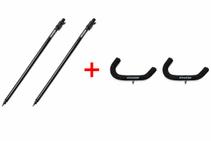 Set: 2x Bankstick KRAKEN Black Pearl 75–125 cm + 2x Rutenauflage KRAKEN Black Pearl Front Rest EVA