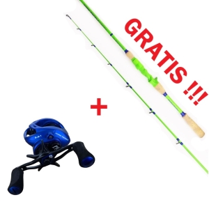 Baitcast-Rolle Hype Tackle H2-150LH + GRATIS Rute Hype Tackle Fresh 2,14 m BIS ZU 45 G 2-teilig Cast