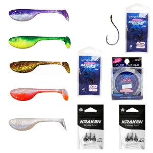 Großes Zander-Drop-Shot-Set Hype Tackle Budda Lure 10 cm – 42-teilig