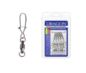 DRAGON Spinn LOCK 2 Karabiner mit Wirbelbett 1/0 5tlg.