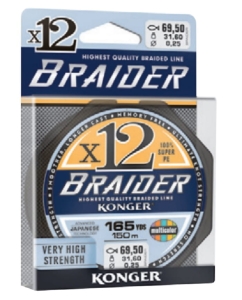 Angelgeflechte BRAIDER X12 0,16mm 150m 19,8kg MULTIC