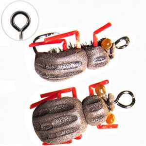 Schwimmender Realistischer Jig Käfer Brauner Schaumstoff #4