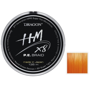 DRAGON HM X8 P.E.BRAID 0.16mm 16,90kg 135m pomarań