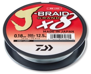 DAIWA J-BRAID GRAND X8 LIGHT GREY 0.22mm 135m