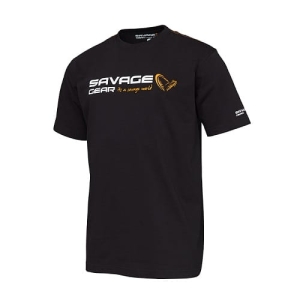 Savage Gear T-Shirt Signature Logo XXL Schwarze Tinte