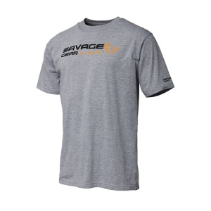 Savage Gear T-Shirt Signature Logo XL Grau Melange
