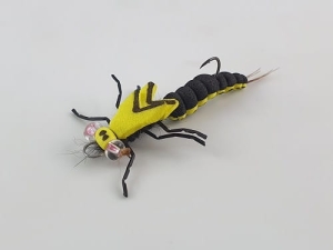 Schwimmender Realistic Jig Stonefly Big Doub Yell-Blac
