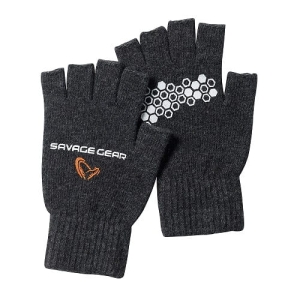 SG Gestrickte Halbfingerhandschuhe Dunkelgrau M