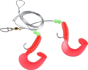 BALZER Twirly Tail Rig #5/0 Japanrot 10cm 0.80mm