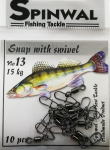 Karabiner Spinwal 13 15kg z Angelwirbelem10pcs.