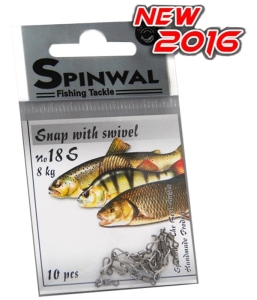 Karabiner Spinwal nr.18 S 8kg z Angelwirbelem 10pcs.