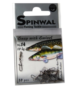 Karabiner Spinwal nr.14 10kg z Angelwirbelem 10pcs.