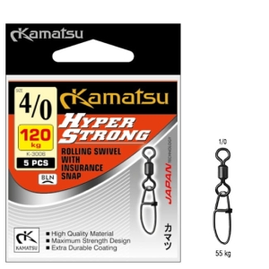 Kamatsu Hyper Strong 1/0 55kg Wirbel mit Sicherheitsnadel